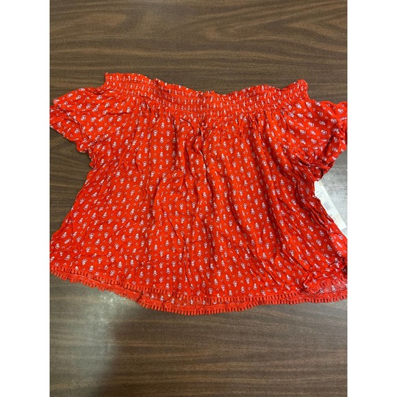 NWT Rewind off the shoulder red floral top sz: XL - Picture 1 of 6